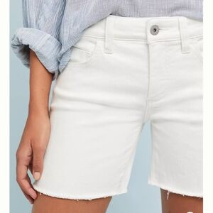 Anthropologie Pilcro and the Letterpress White Mid Rise Slim Denim Short